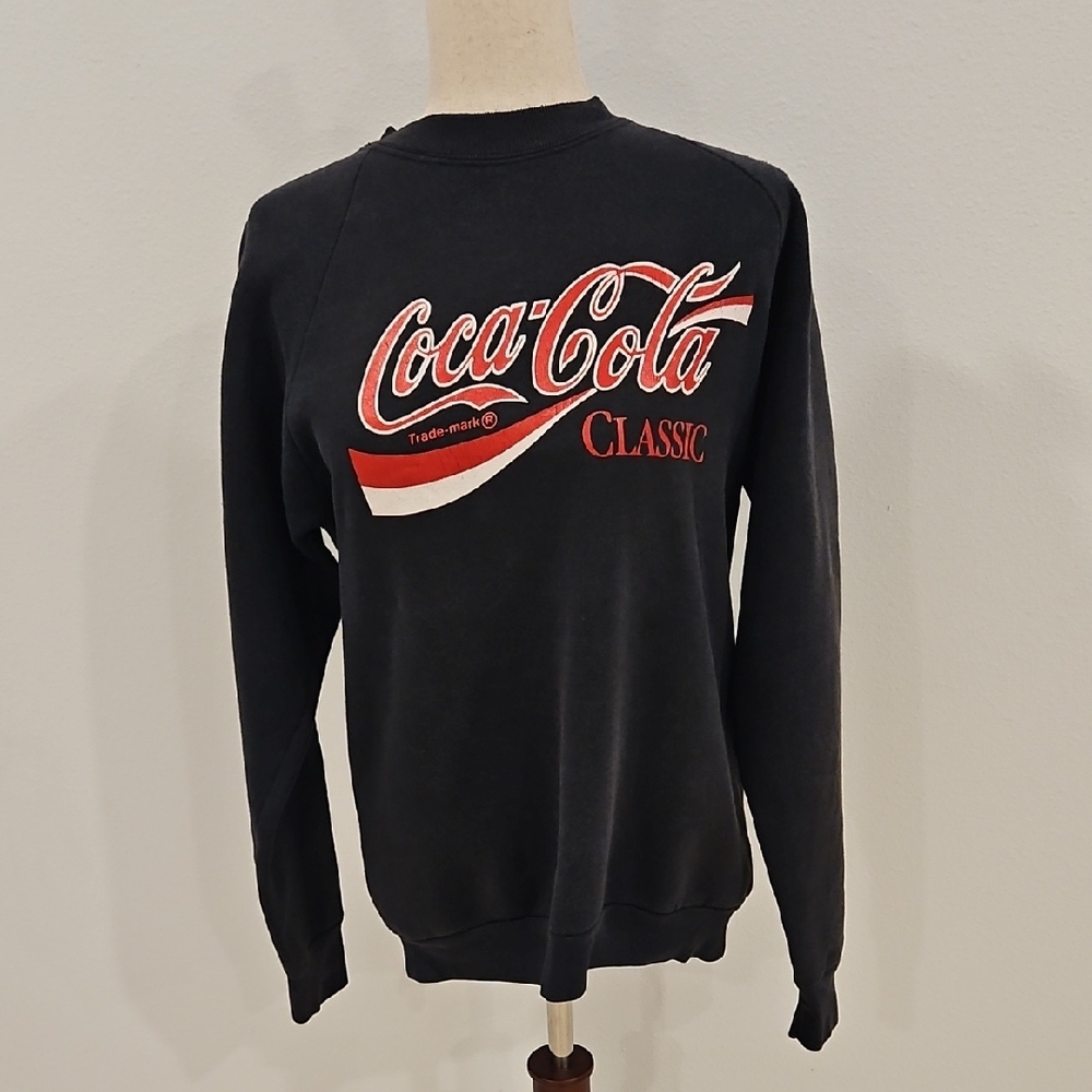 Vintage 80s 90s Coca-Cola Classic Sweatshirt | Fruit of the Loom | Made in USA |